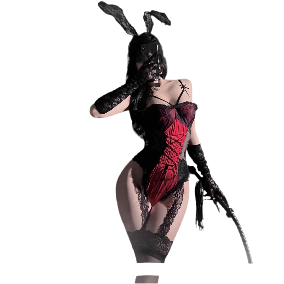 Lapin tentateur noir et rouge