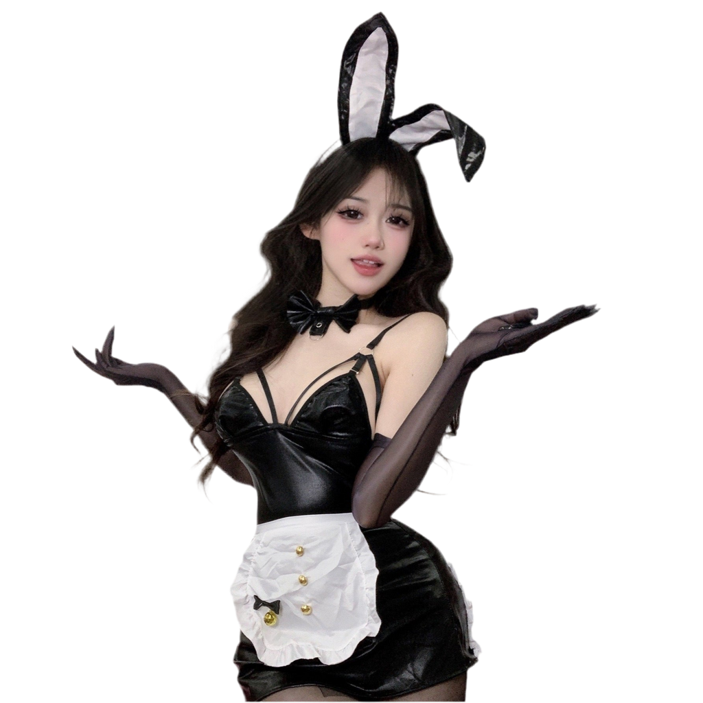 Lapin de soie noir servante
